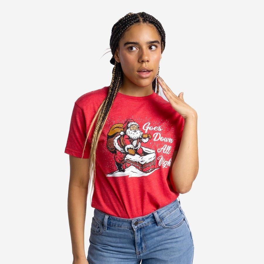 Women's Goes Down All Night Boyfriend Fit T-Shirt - Red