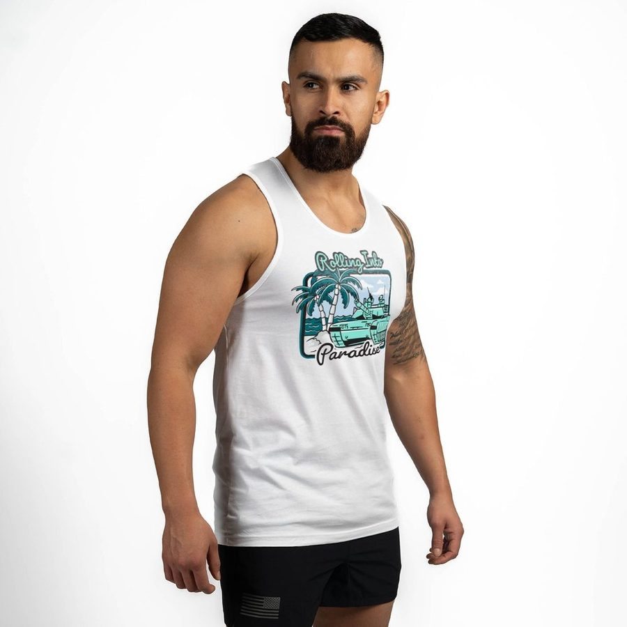 Rolling Into Paradise Tank - White