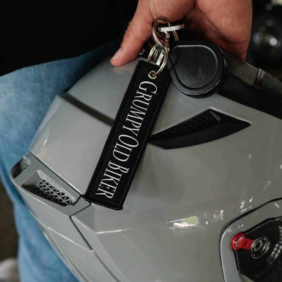 Grumpy Old Biker Flight Keychain