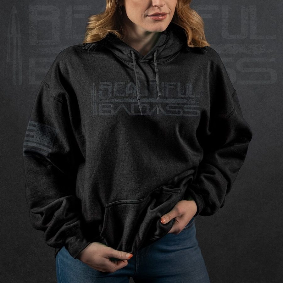 Women's Blackout Beautiful Badass Hoodie - Black