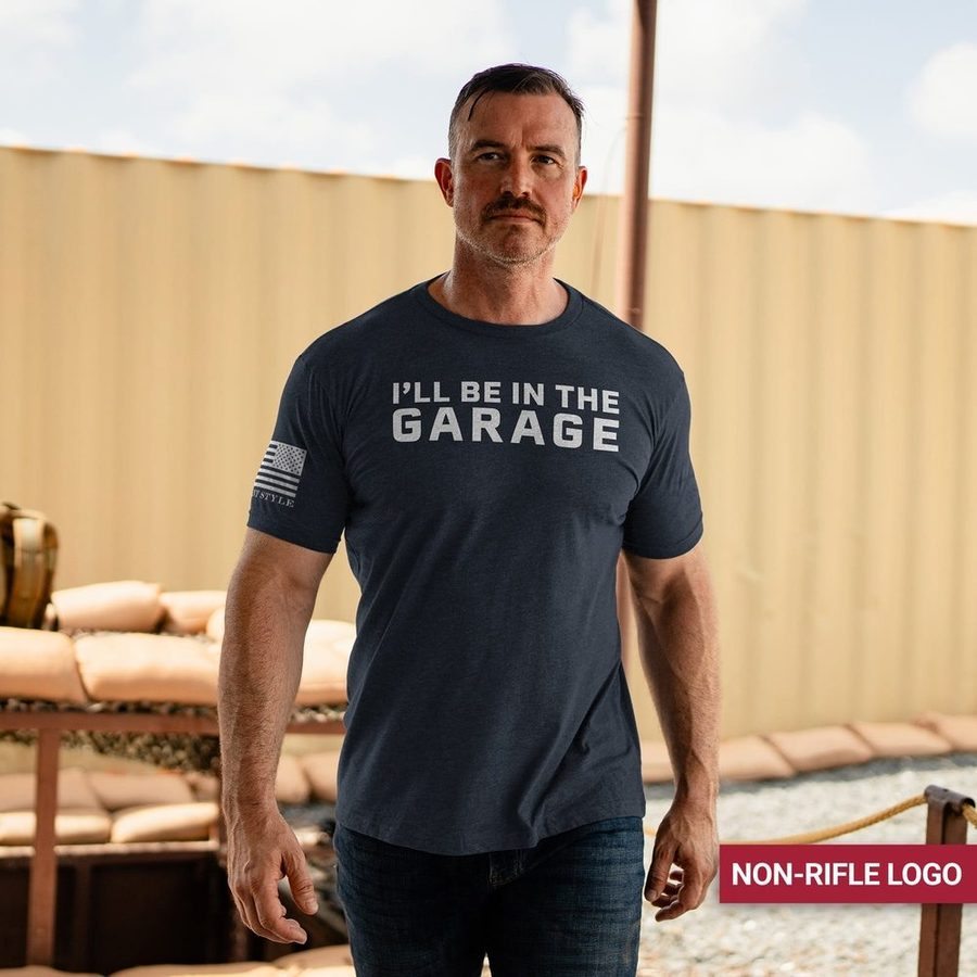 I'll Be In The Garage Non-Rifle Logo T-Shirt - Midnight Navy