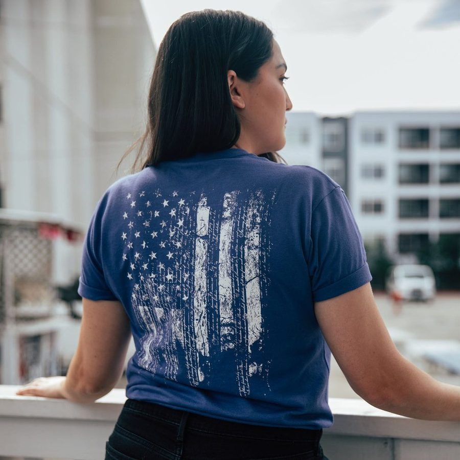Women's 1776 Flag Boyfriend Fit T-Shirt - Future Dusk