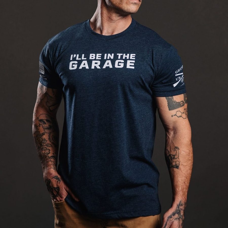 I'll Be In The Garage T-Shirt - Midnight Navy