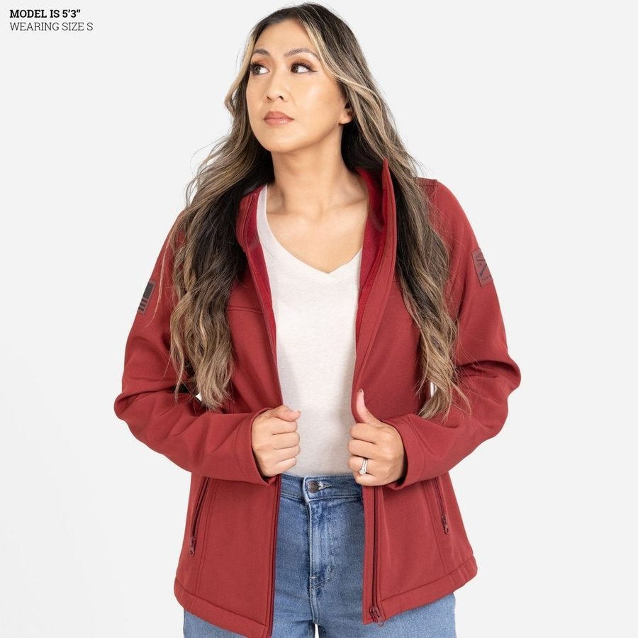 Women's Soft Shell Jacket - Red Plum
