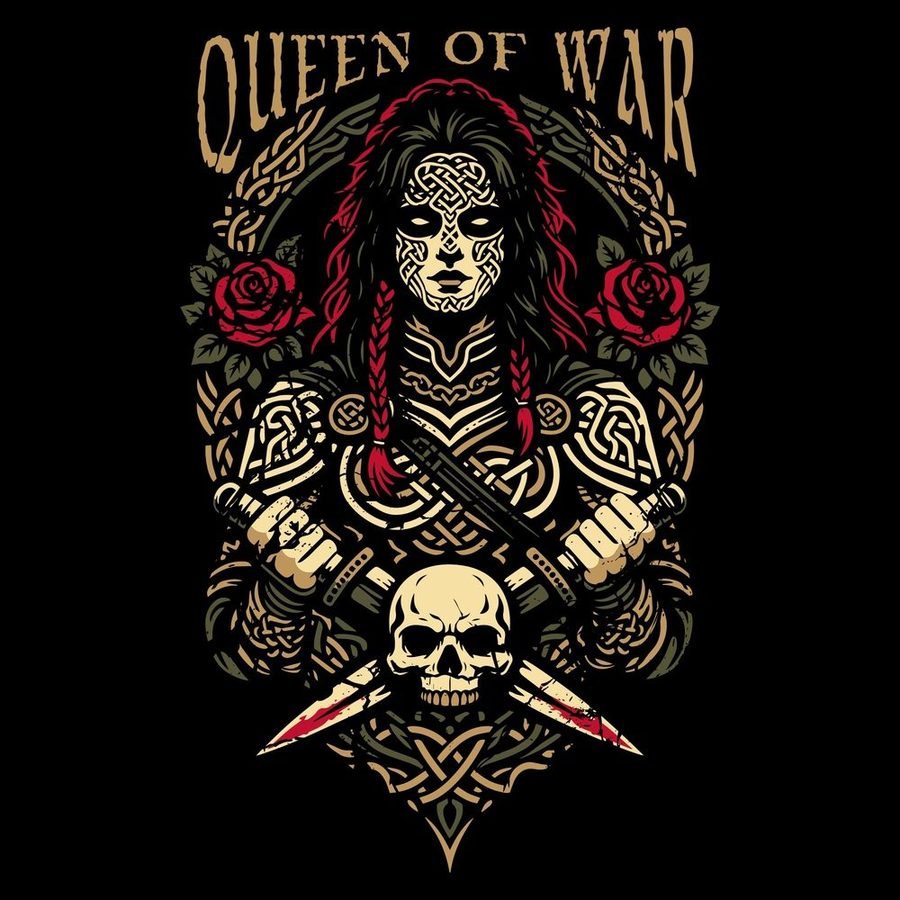Women's Queen Of War Flowy Tank - Black